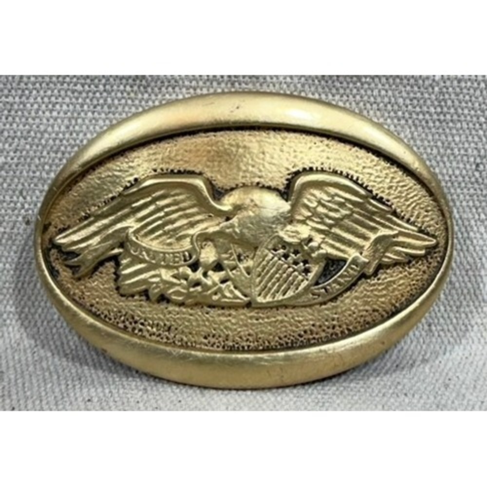 Vintage 1978 Heritage Mint Solid Brass American Eagle Belt Buckle A-0264